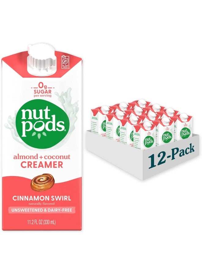 nutpods Cinnamon Swirl Coffee Creamer - Unsweetened Non Dairy Creamer Made from Almonds and Coconuts - Keto Creamer, Whole30, Gluten Free, Non-GMO, Vegan, Sugar Free, Kosher (12-Pack) - Image 1